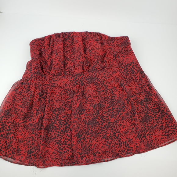 Lane Bryant Tops - Lane Bryant Red & Black Print Strapless Top